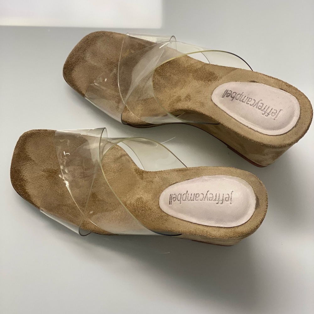 Jeffrey Campbell mystical clear wedge sz 5